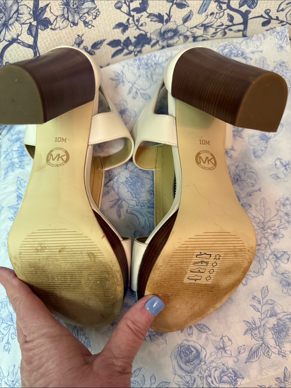 Michael Kors Blush Beige Open-Toe Zipper Heels - Picture 11 of 14